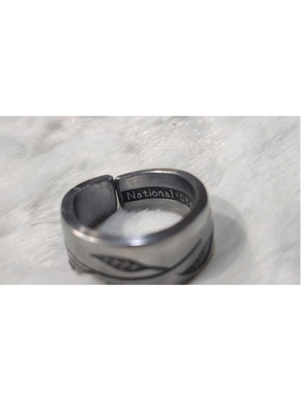 Leaf Vine Spoon Ring Size 8 Stainless Steel Spoon Ring - Picture 3 of 4